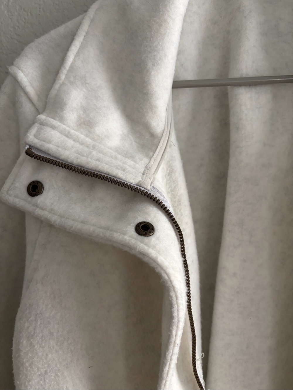 Lands' End Women's Cream Long Snap-Front Coat - Picture 2 of 4